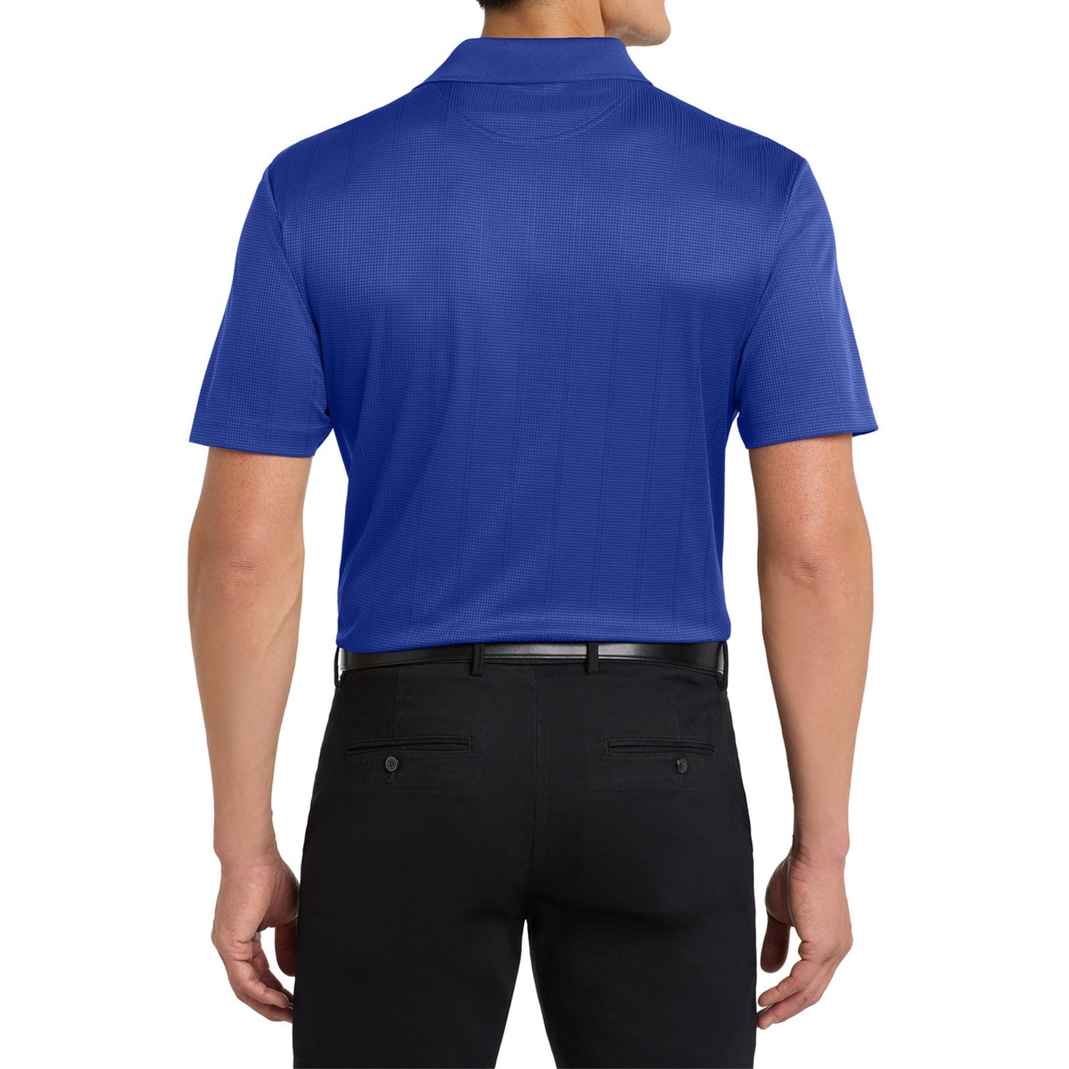 Mafoose Men's Performance Fine Jacquard Polo Hyper Blue-Back