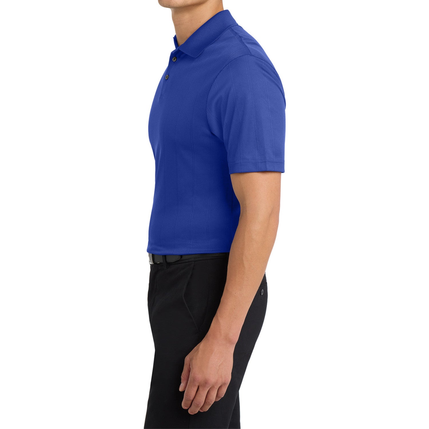 Mafoose Men's Performance Fine Jacquard Polo Hyper Blue-Side