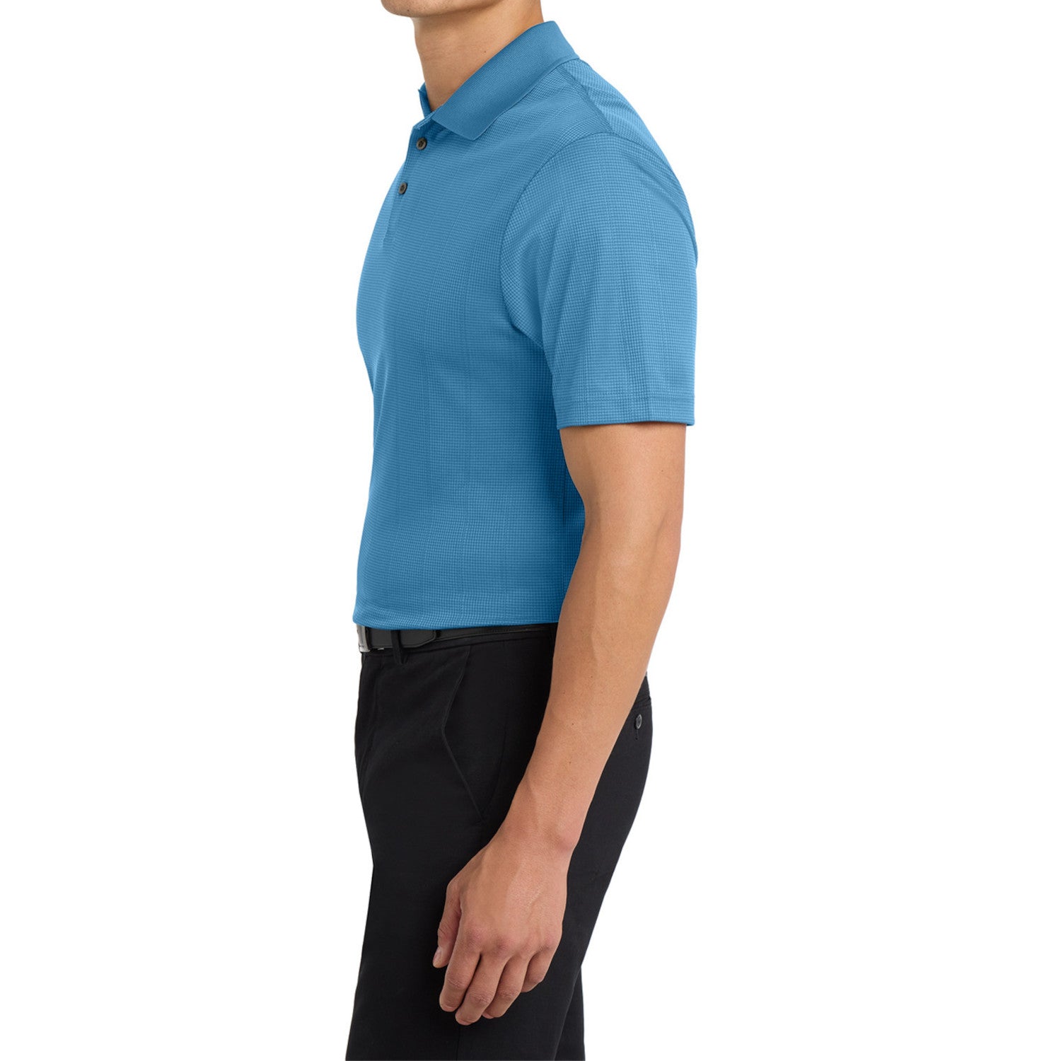 Mafoose Men's Performance Fine Jacquard Polo Ocean Blue-Side