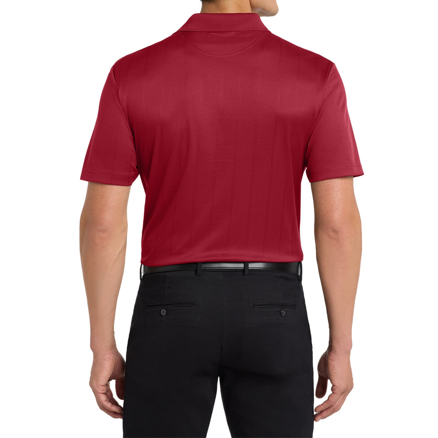 Mafoose Men's Performance Fine Jacquard Polo Rich Rede-Back