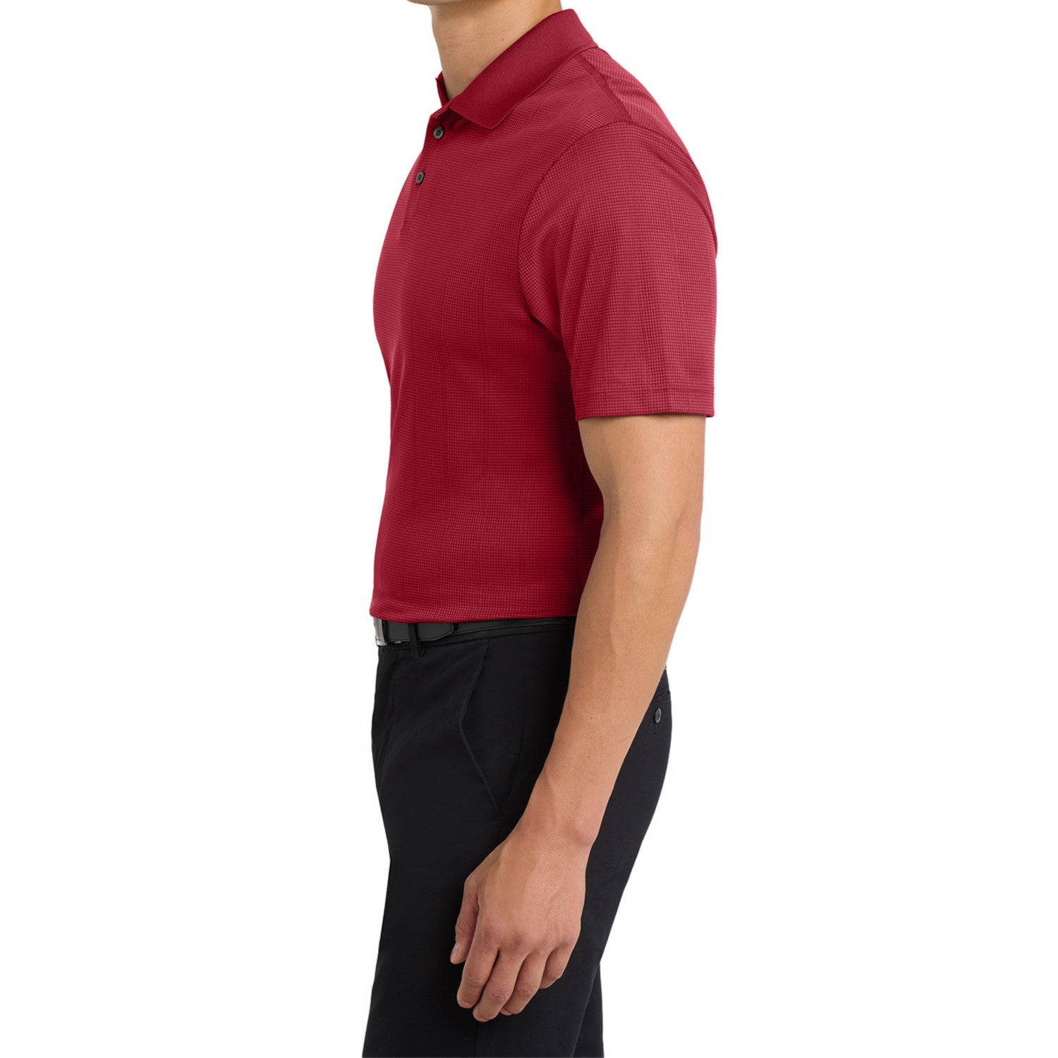 Mafoose Men's Performance Fine Jacquard Polo Rich Rede-Side