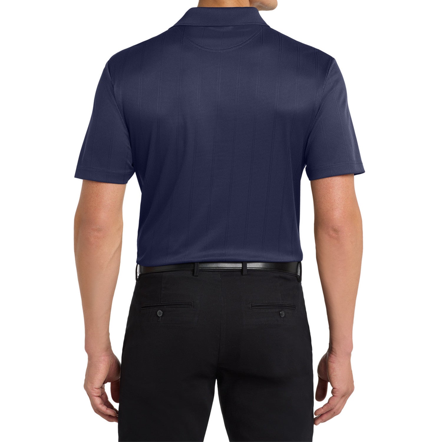 Mafoose Men's Performance Fine Jacquard Polo True Navy-Back