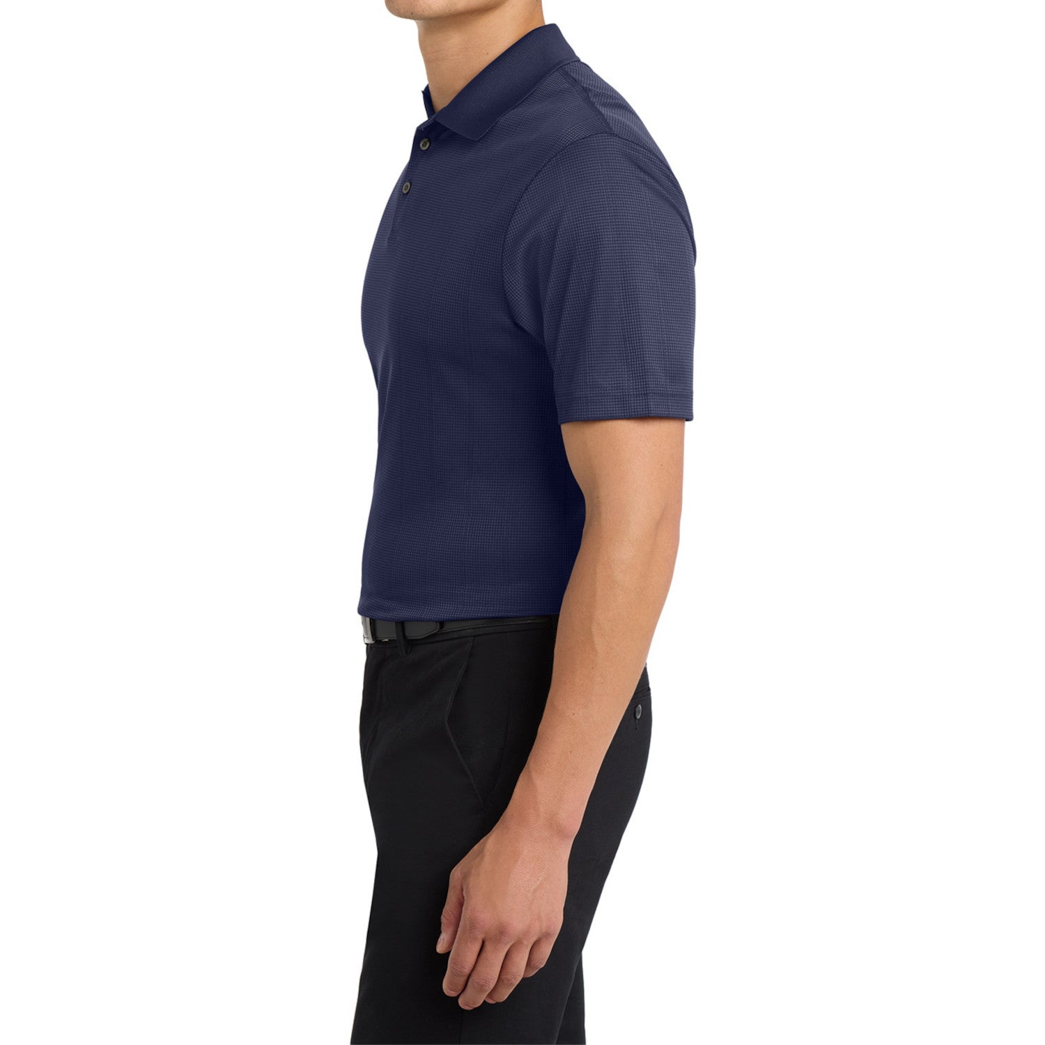 Mafoose Men's Performance Fine Jacquard Polo True Navy-Side