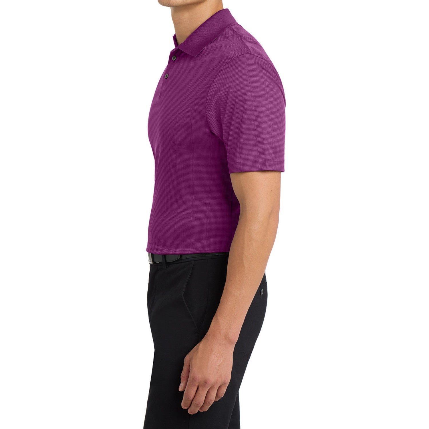 Mafoose Men's Performance Fine Jacquard Polo Violet Purple-Side
