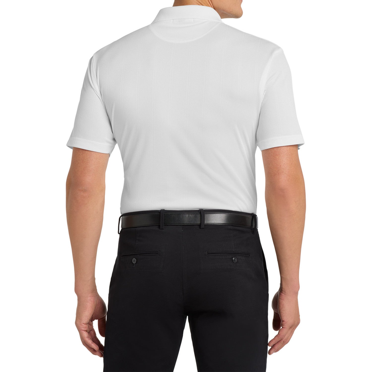 Mafoose Men's Performance Fine Jacquard Polo White-Back