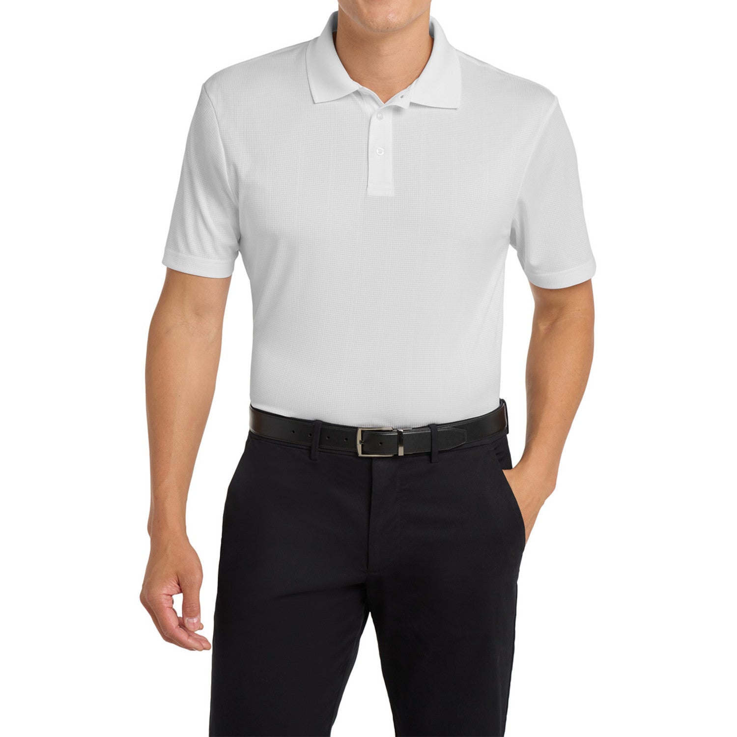 Mafoose Men's Performance Fine Jacquard Polo White-Front