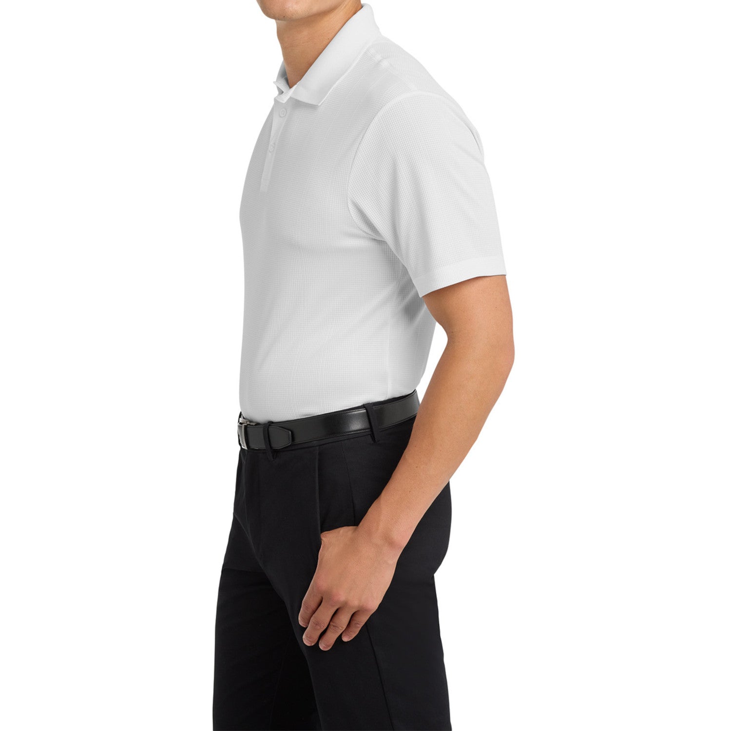 Mafoose Men's Performance Fine Jacquard Polo White-Side