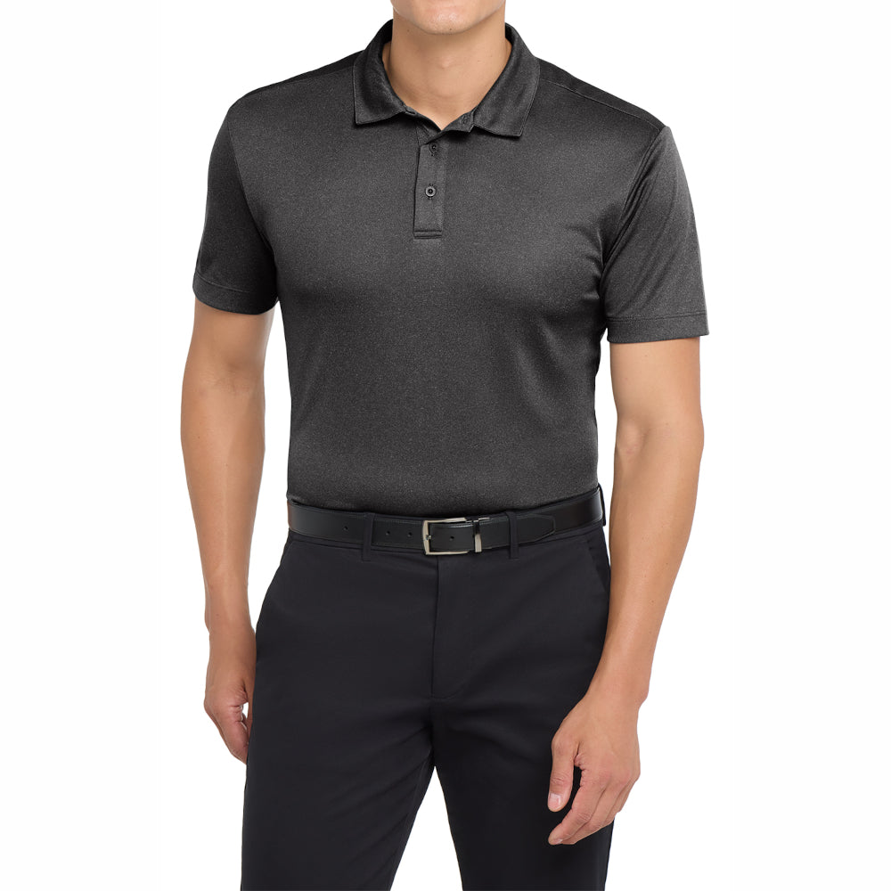 Men's Short Sleeve Heathered Moisture-Wicking Silk Touch Performance Polo Shirt