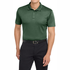 Men's Short Sleeve Heathered Moisture-Wicking Silk Touch Performance Polo Shirt