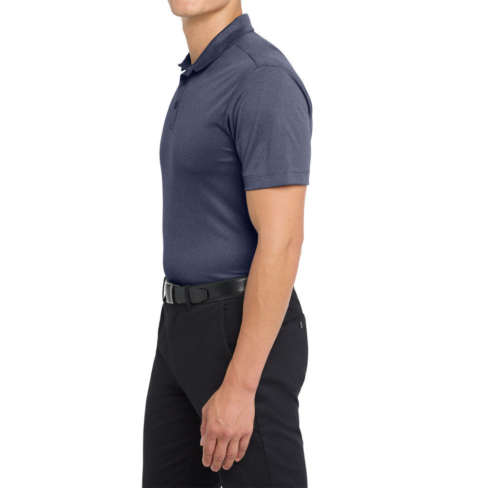 Men's Short Sleeve Heathered Moisture-Wicking Silk Touch Performance Polo Shirt