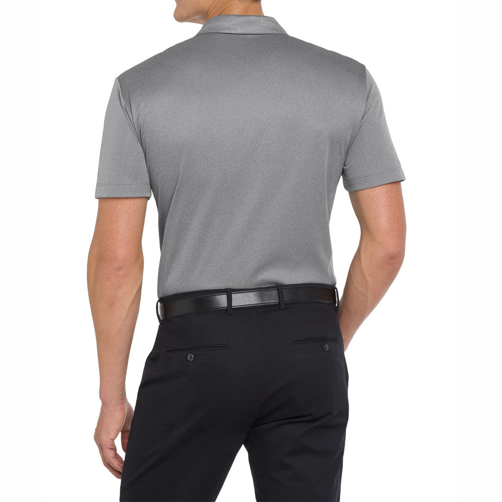 Men's Short Sleeve Heathered Moisture-Wicking Silk Touch Performance Polo Shirt