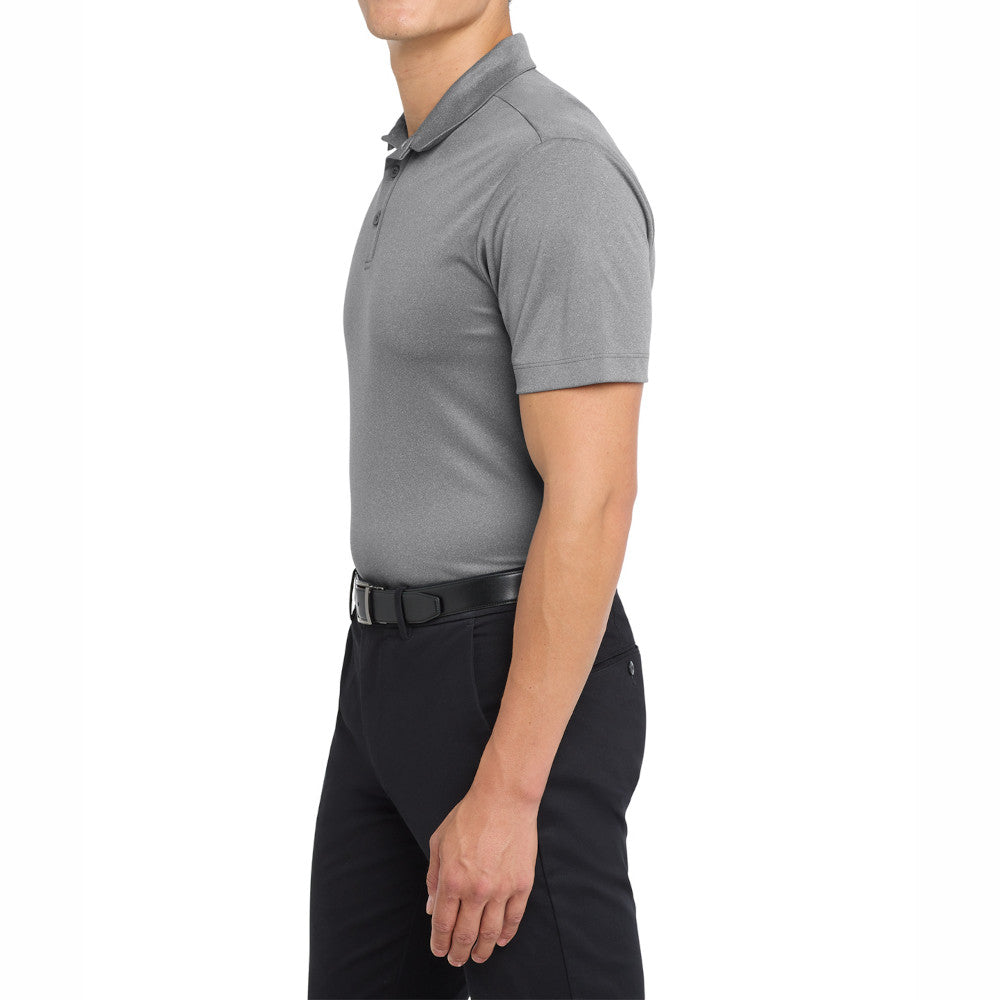 Men's Short Sleeve Heathered Moisture-Wicking Silk Touch Performance Polo Shirt