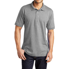 Men's Tall Core Blend Jersey Knit Polo Cotton-Poly Stain-Release Finish Recycled Polyester Rib Knit Collar and Cuffs 3-Button Placket-Athletic Heather