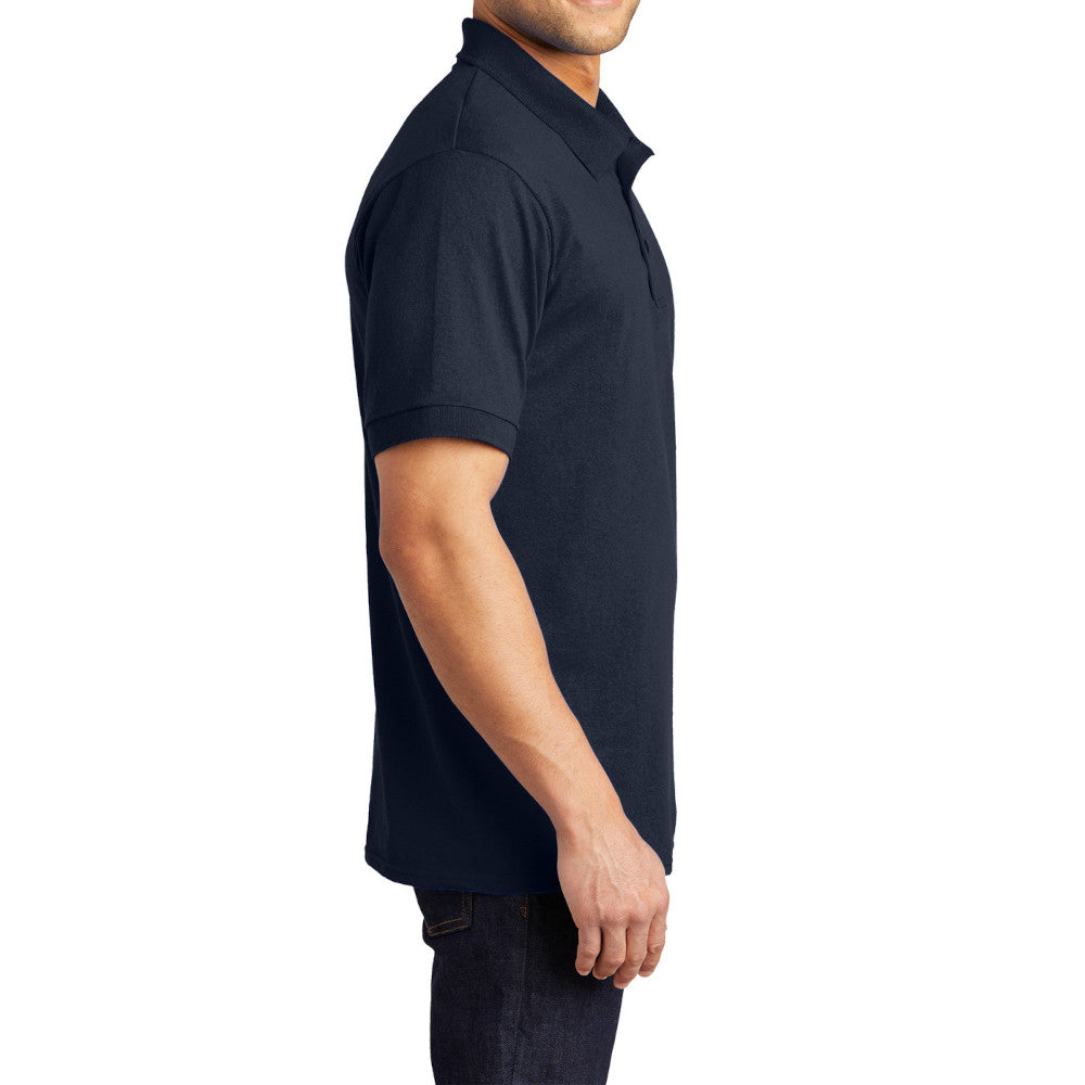 Men's Tall Core Blend Jersey Knit Polo Cotton-Poly Stain-Release Finish Recycled Polyester Rib Knit Collar and Cuffs 3-Button Placket-Deep Navy