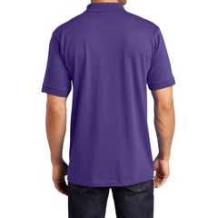 Men's Tall Core Blend Jersey Knit Polo Cotton-Poly Stain-Release Finish Recycled Polyester Rib Knit Collar and Cuffs 3-Button Placket-Purple