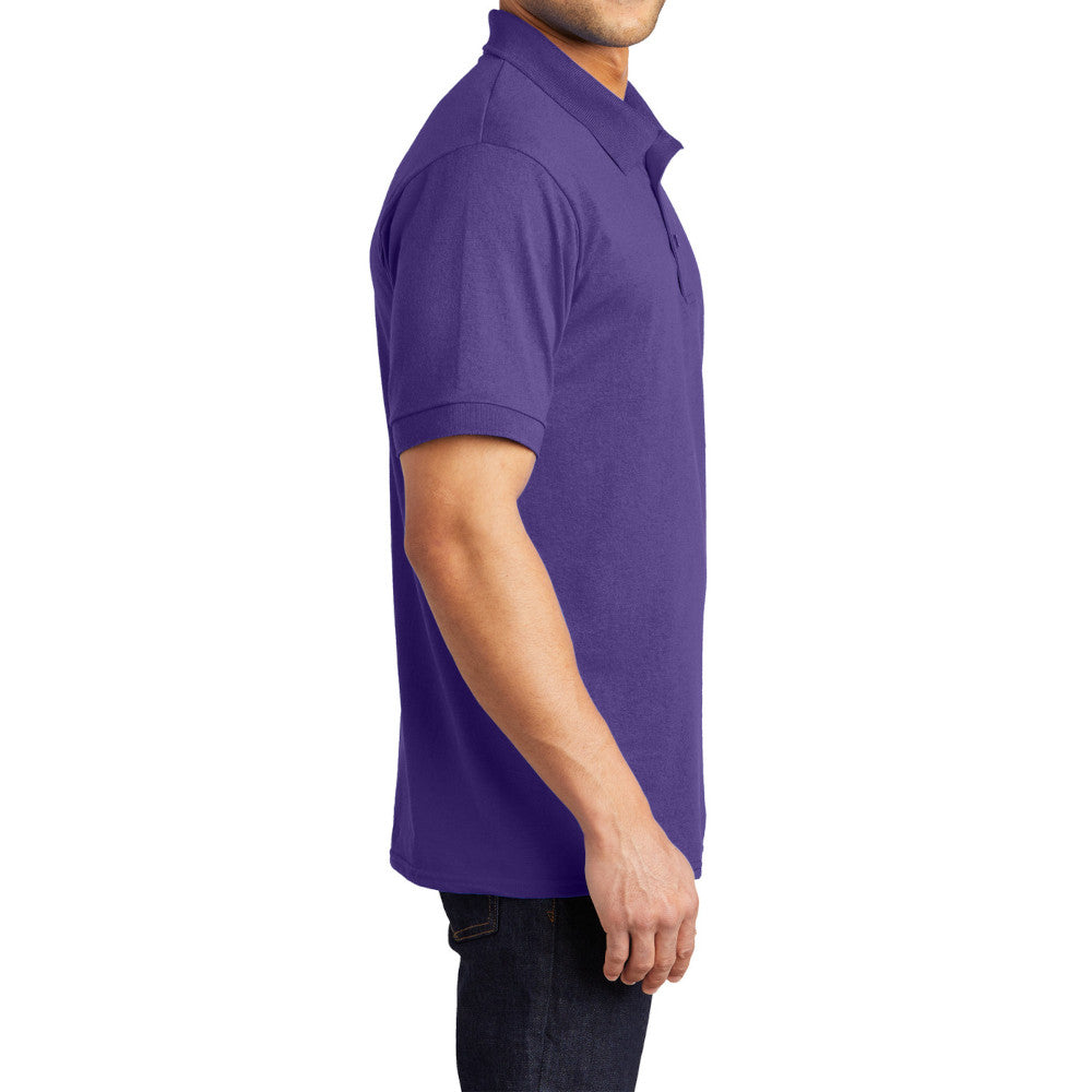 Men's Tall Core Blend Jersey Knit Polo Cotton-Poly Stain-Release Finish Recycled Polyester Rib Knit Collar and Cuffs 3-Button Placket-Purple