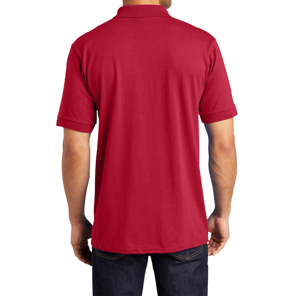 Men's Tall Core Blend Jersey Knit Polo Cotton-Poly Stain-Release Finish Recycled Polyester Rib Knit Collar and Cuffs 3-Button Placket-Red