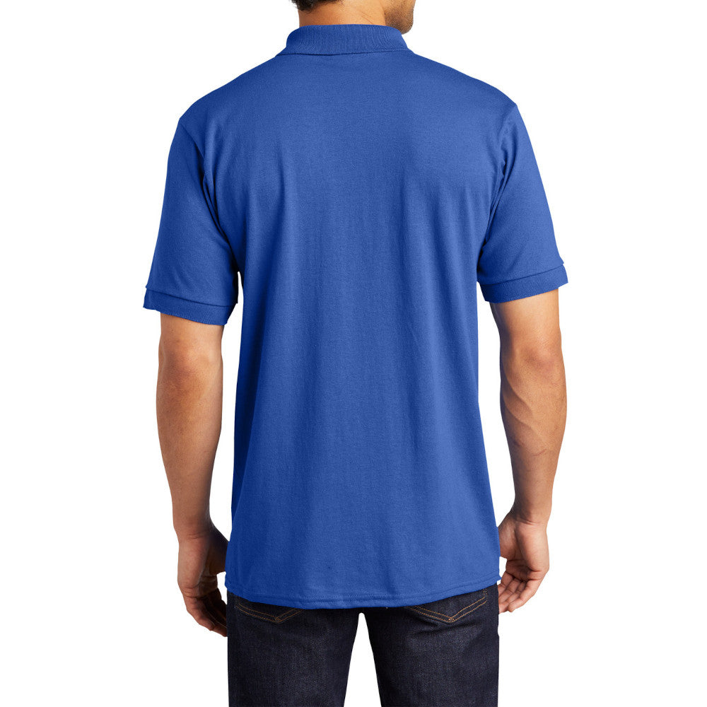 Men's Tall Core Blend Jersey Knit Polo Cotton-Poly Stain-Release Finish Recycled Polyester Rib Knit Collar and Cuffs 3-Button Placket-Royal