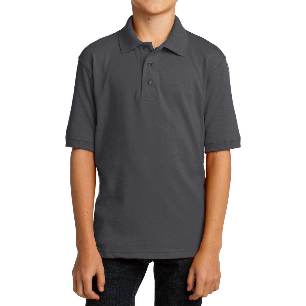 Youth Core Blend Easy Care, Stain-Release Finish Jersey Knit Polo