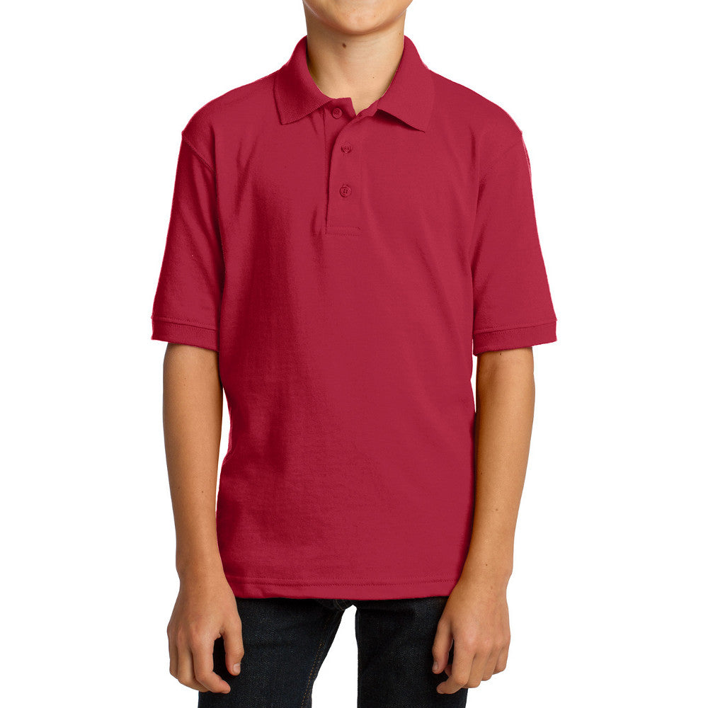 Youth Core Blend Easy Care, Stain-Release Finish Jersey Knit Polo