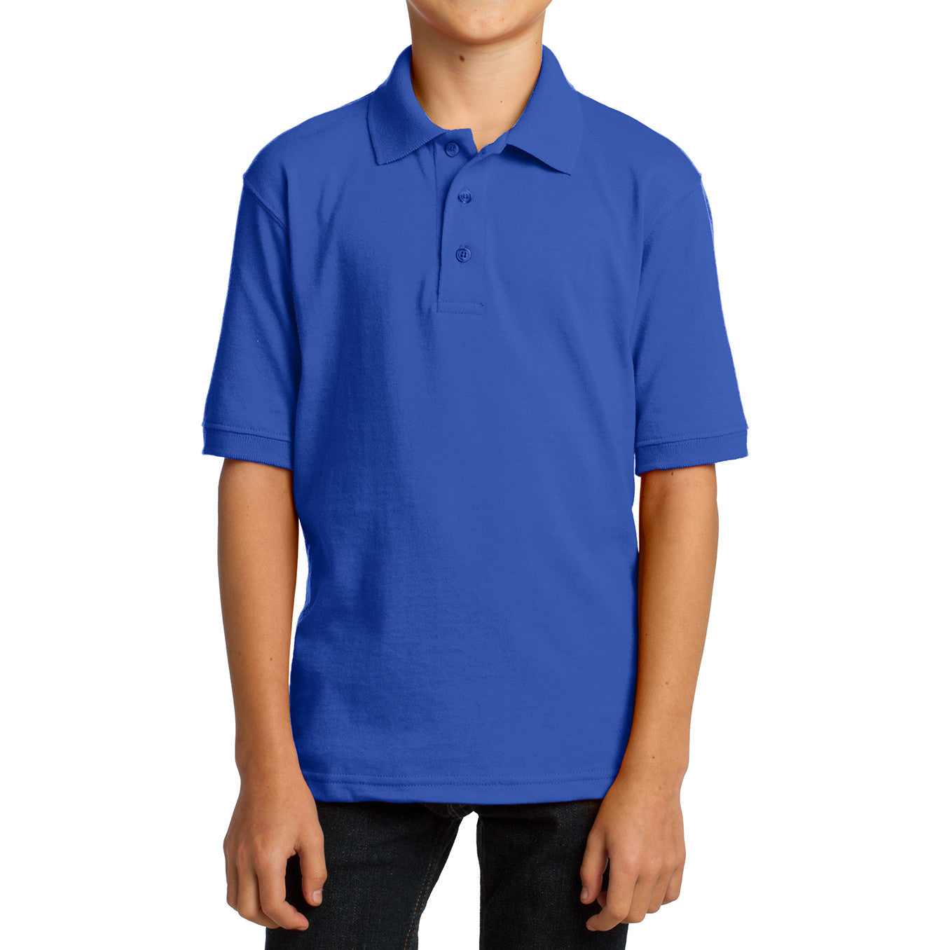 Youth Core Blend Easy Care, Stain-Release Finish Jersey Knit Polo