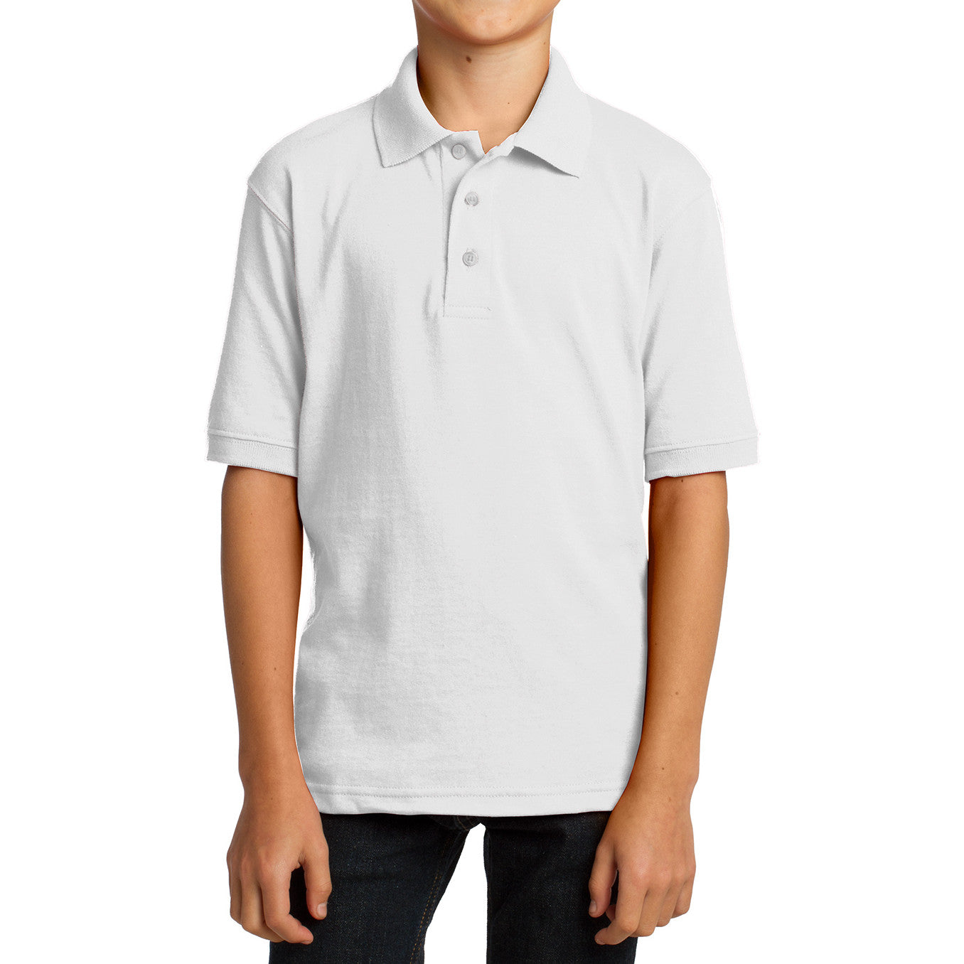 Youth Core Blend Easy Care, Stain-Release Finish Jersey Knit Polo