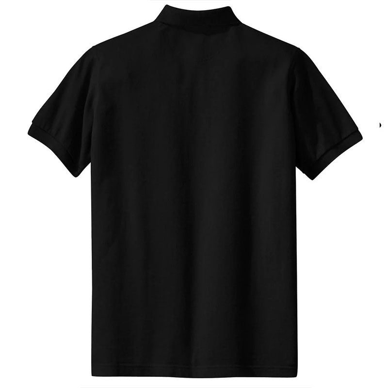 Women's Short Sleeve Heavyweight Cotton Soft Pique Polo T-shirt Black