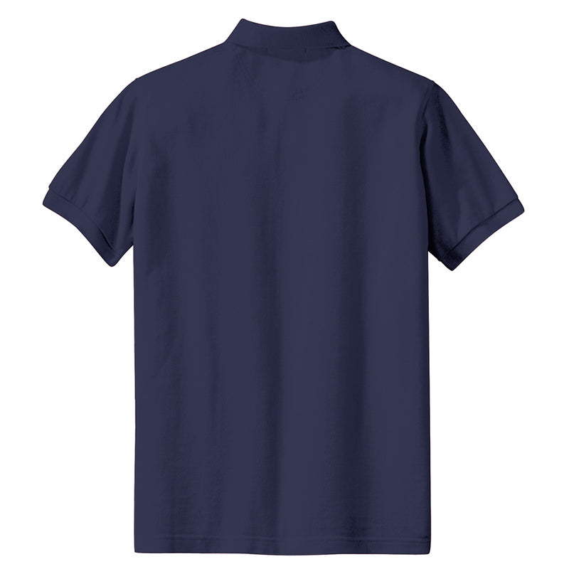 Women's Short Sleeve Heavyweight Cotton Soft Pique Polo T-shirt Navy