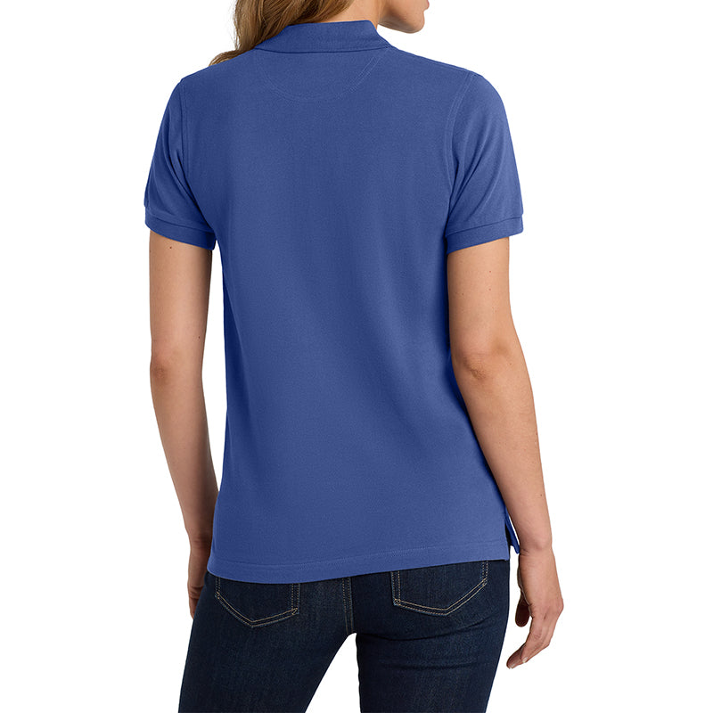 Women's Short Sleeve Heavyweight Cotton Soft Pique Polo T-shirt Royal