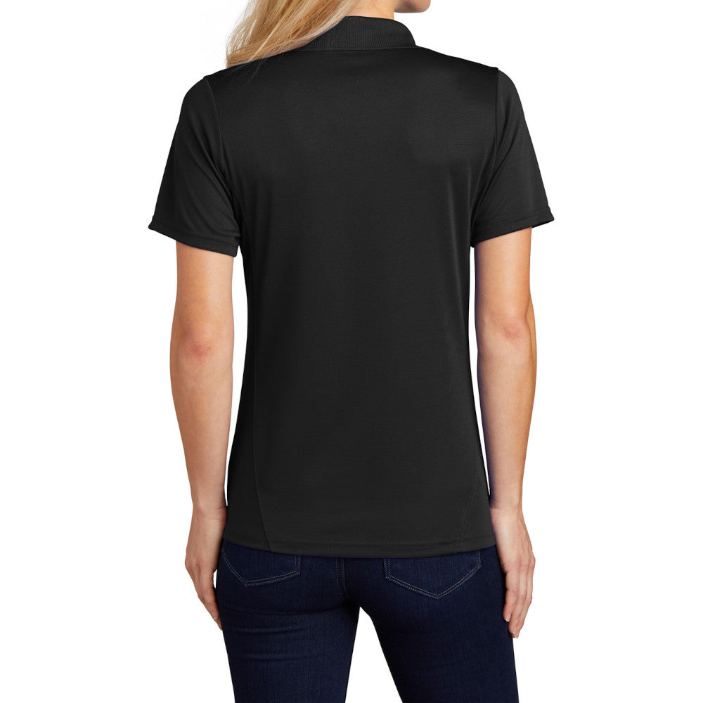 Women's Dry Zone Raglan Accent Polo Moisture-Wicking Odor-Fighting Breathable Performance Shirt-Black