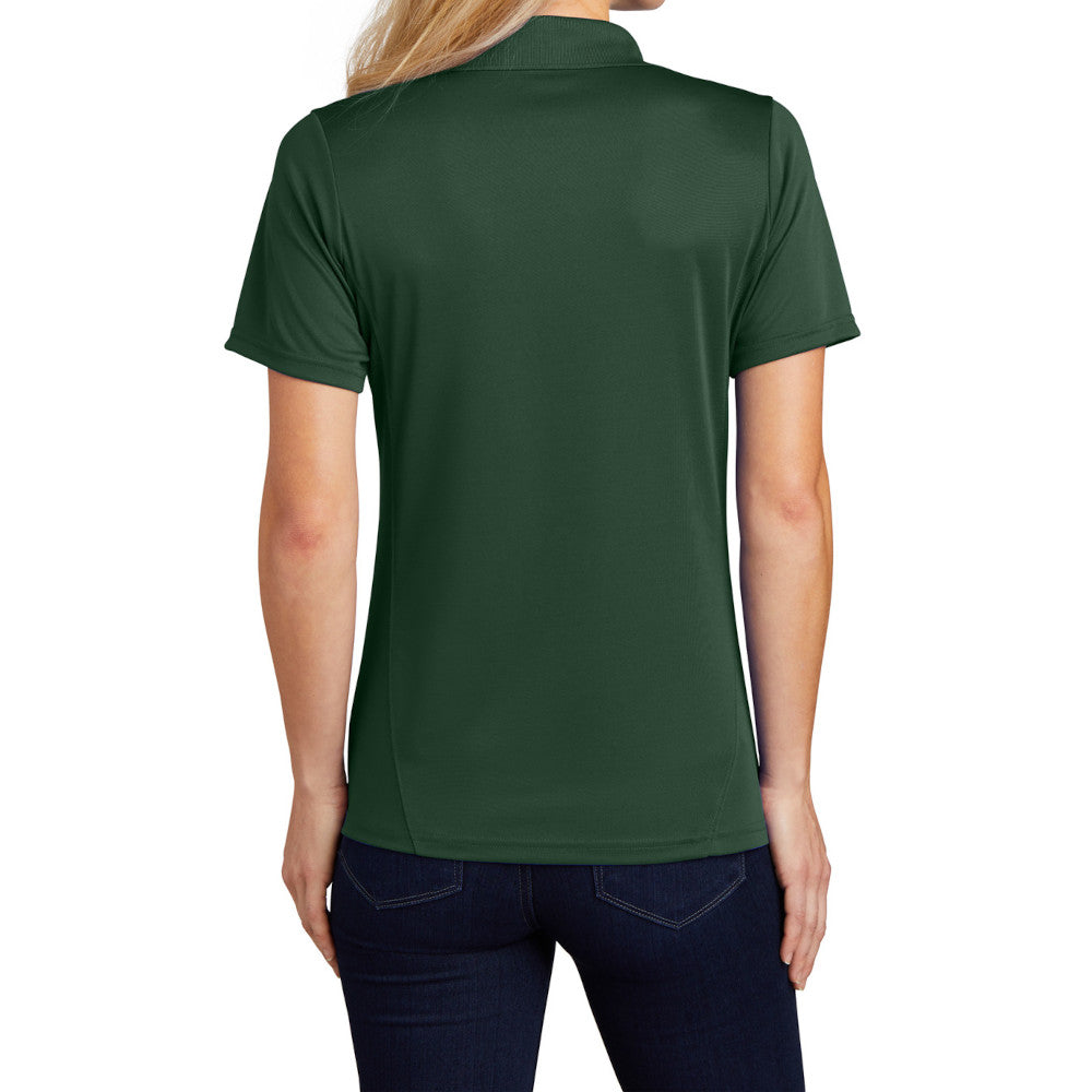 Women's Dry Zone Raglan Accent Polo Moisture-Wicking Odor-Fighting Breathable Performance Shirt-Forest Green