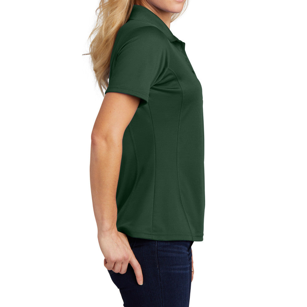 Women's Dry Zone Raglan Accent Polo Moisture-Wicking Odor-Fighting Breathable Performance Shirt-Forest Green