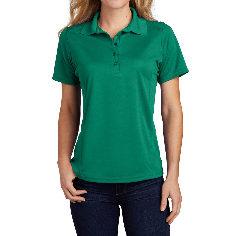 Women's Dry Zone Raglan Accent Polo Moisture-Wicking Odor-Fighting Breathable Performance Shirt-Kelly Green