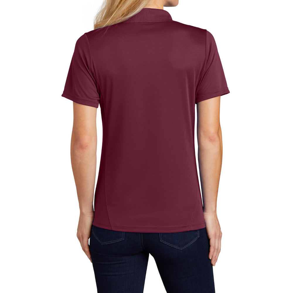 Women's Dry Zone Raglan Accent Polo Moisture-Wicking Odor-Fighting Breathable Performance Shirt-Maroon