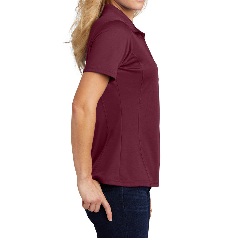 Women's Dry Zone Raglan Accent Polo Moisture-Wicking Odor-Fighting Breathable Performance Shirt-Maroon