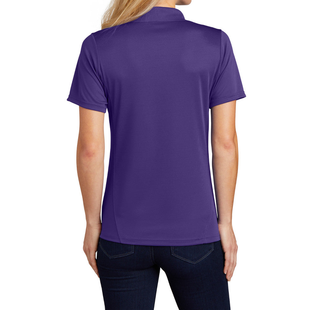Women's Dry Zone Raglan Accent Polo Moisture-Wicking Odor-Fighting Breathable Performance Shirt-Purple