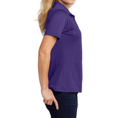 Women's Dry Zone Raglan Accent Polo Moisture-Wicking Odor-Fighting Breathable Performance Shirt-Purple