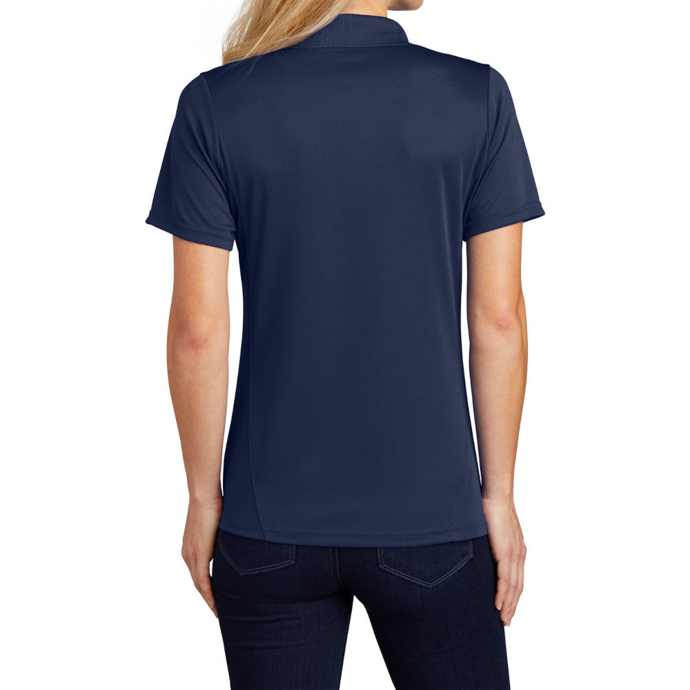 Women's Dry Zone Raglan Accent Polo Moisture-Wicking Odor-Fighting Breathable Performance Shirt-True Navy