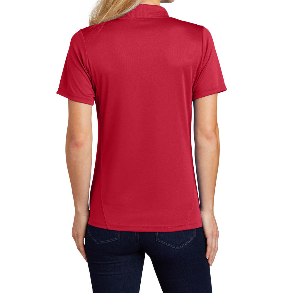 Women's Dry Zone Raglan Accent Polo Moisture-Wicking Odor-Fighting Breathable Performance Shirt-True Red