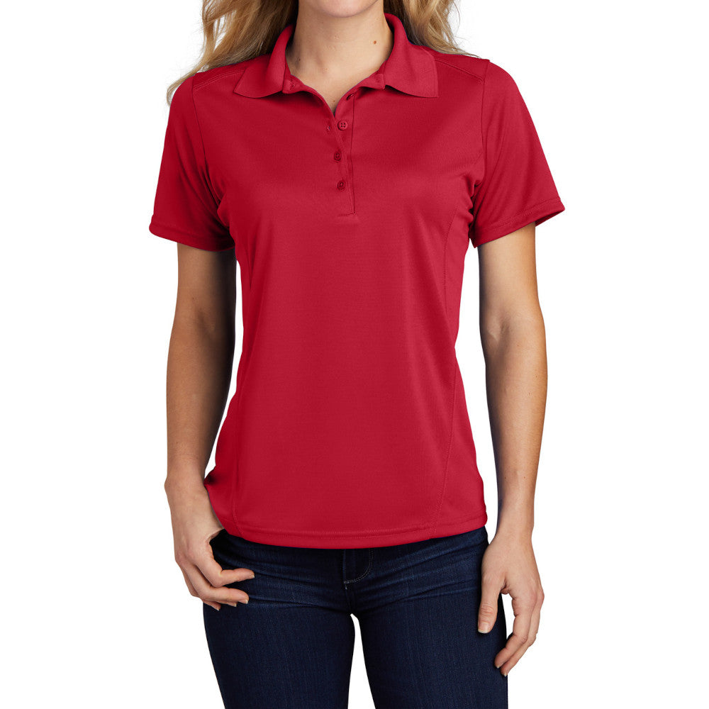 Women's Dry Zone Raglan Accent Polo Moisture-Wicking Odor-Fighting Breathable Performance Shirt-True Red