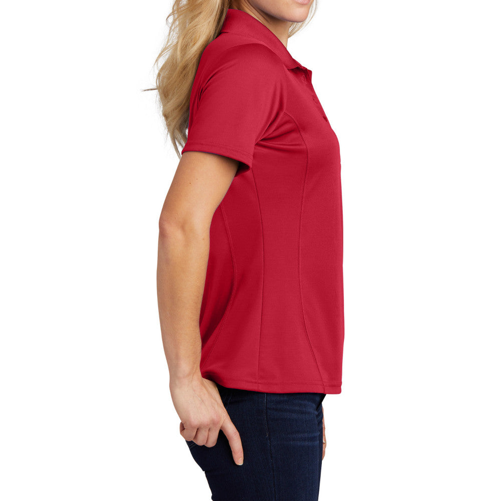 Women's Dry Zone Raglan Accent Polo Moisture-Wicking Odor-Fighting Breathable Performance Shirt-True Red