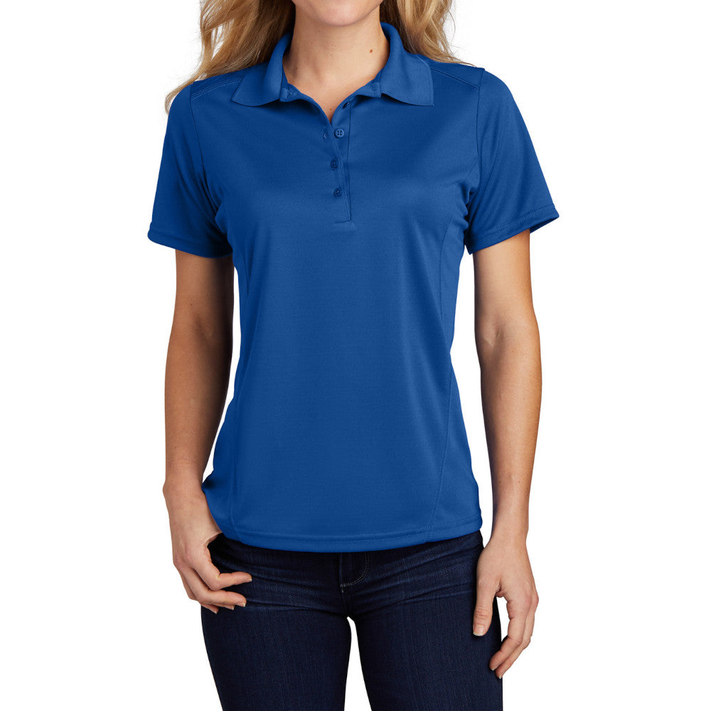 Women's Dry Zone Raglan Accent Polo Moisture-Wicking Odor-Fighting Breathable Performance Shirt-True Royal