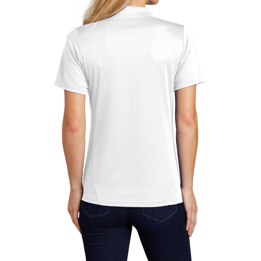 Women's Dry Zone Raglan Accent Polo Moisture-Wicking Odor-Fighting Breathable Performance Shirt-White