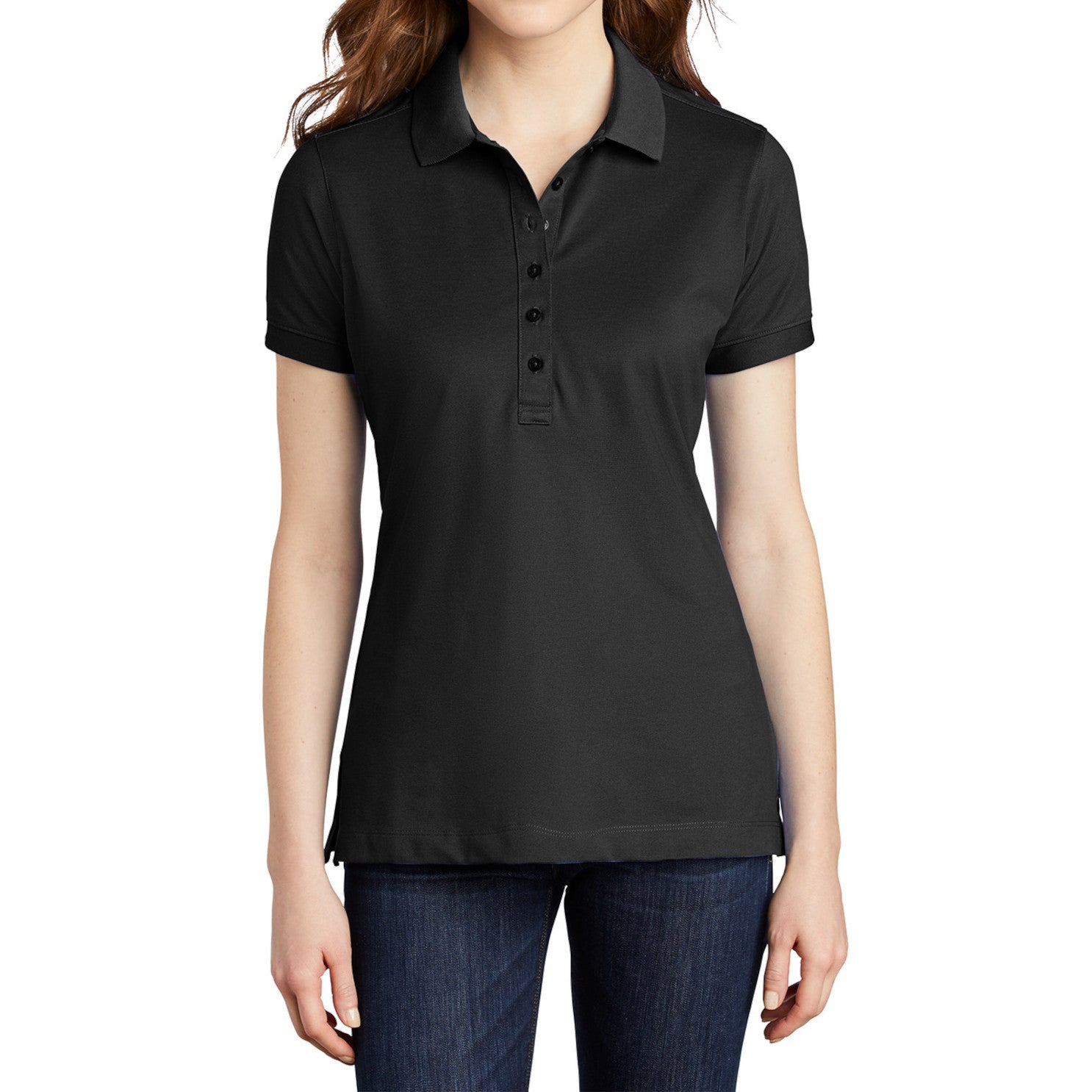 Women's Stretch Pique Polo - Black
