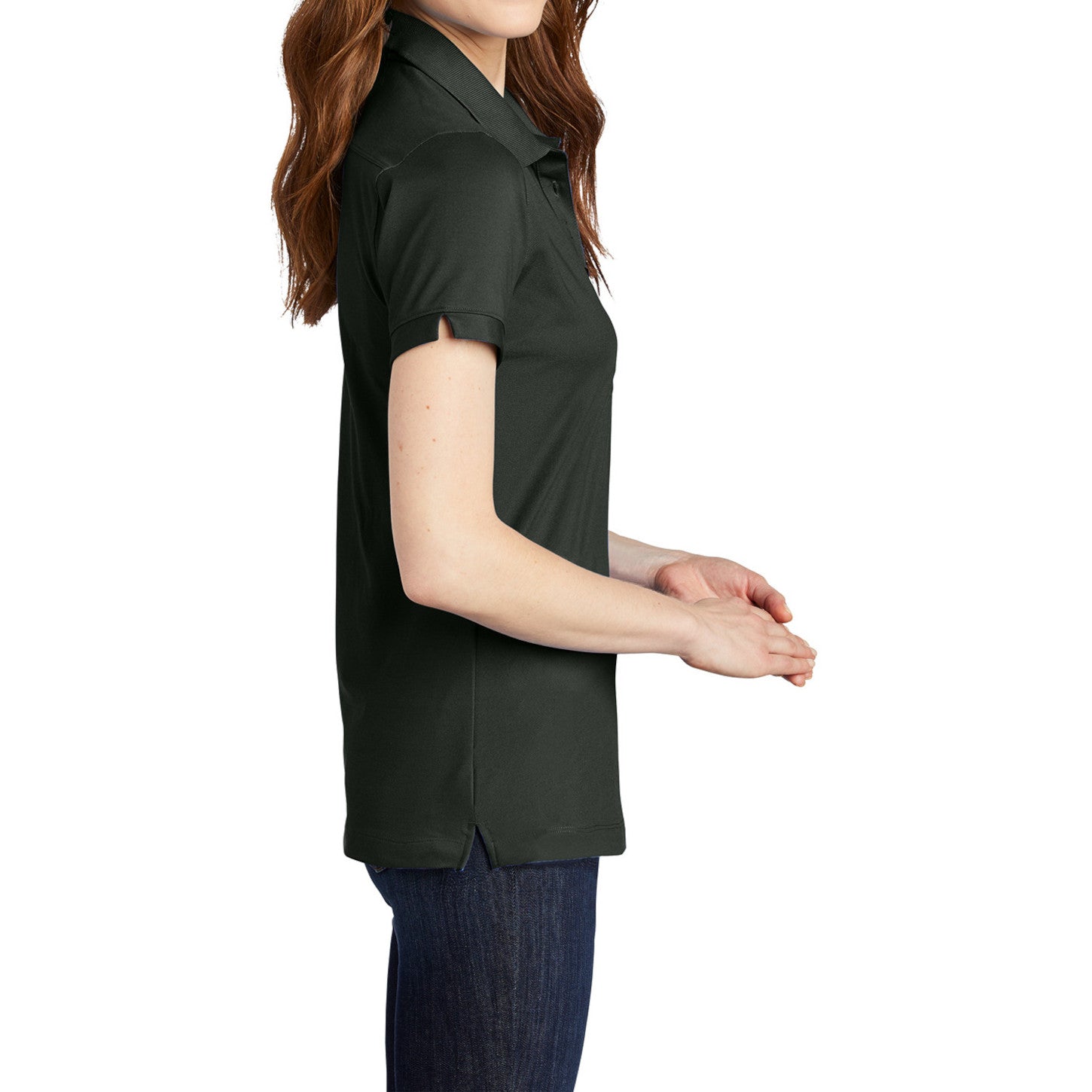 Women's Casual Short Sleeve Stretch Pique Moisture-Wicking Polo Shirt