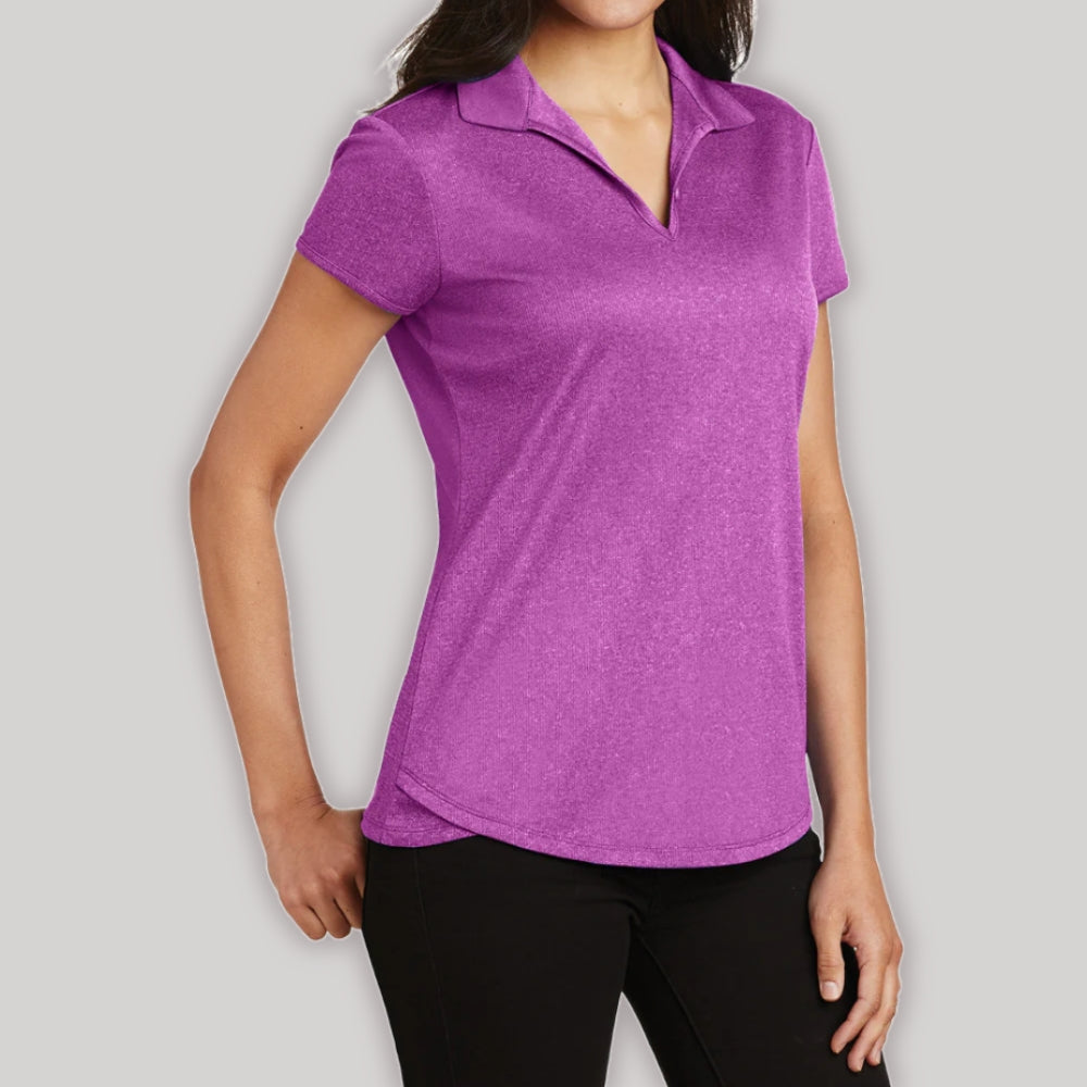 Ladies Short Sleeve Trace Heather Performance Classic Polo T-Shirt