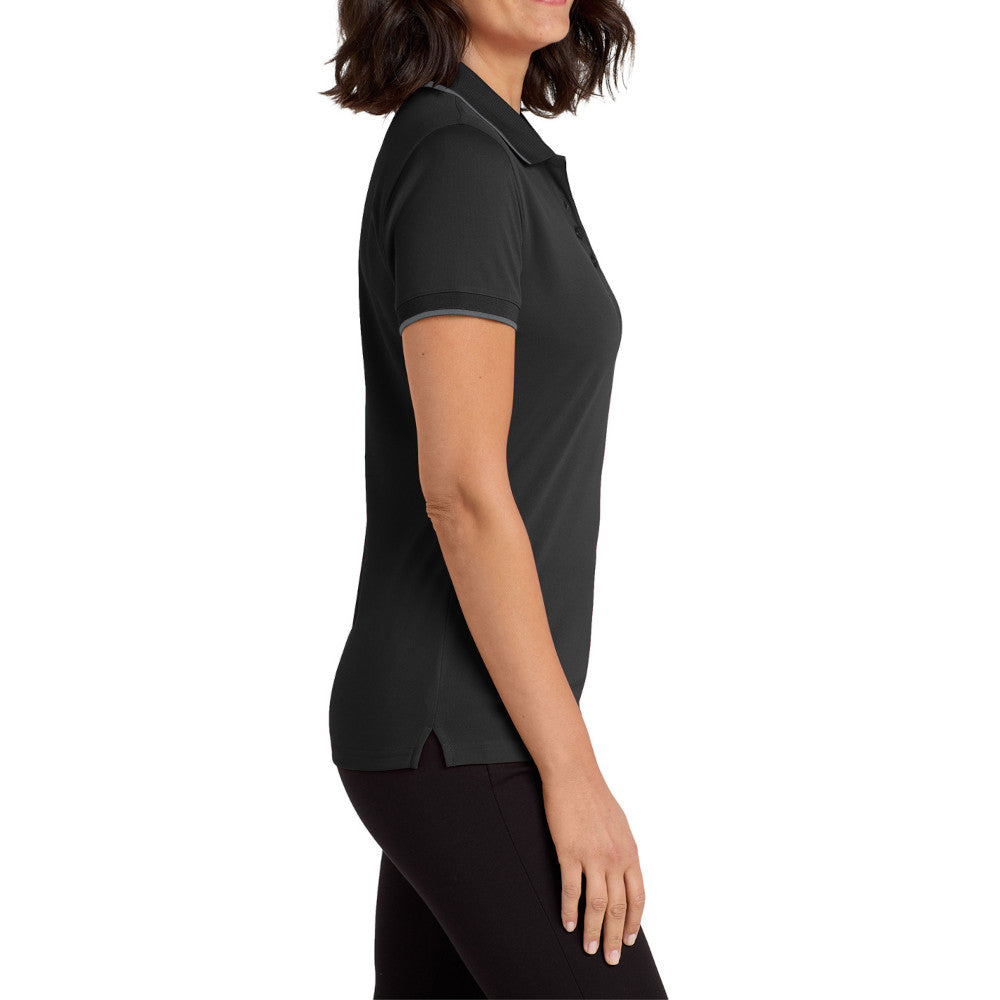 Women's Dry Zone UV Micro-Mesh Tipped Polo-Deep Black/ Graphite