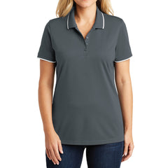Women's Dry Zone UV Micro-Mesh Tipped Polo-Graphite/ White