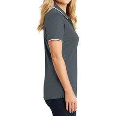 Women's Dry Zone UV Micro-Mesh Tipped Polo-Graphite/ White