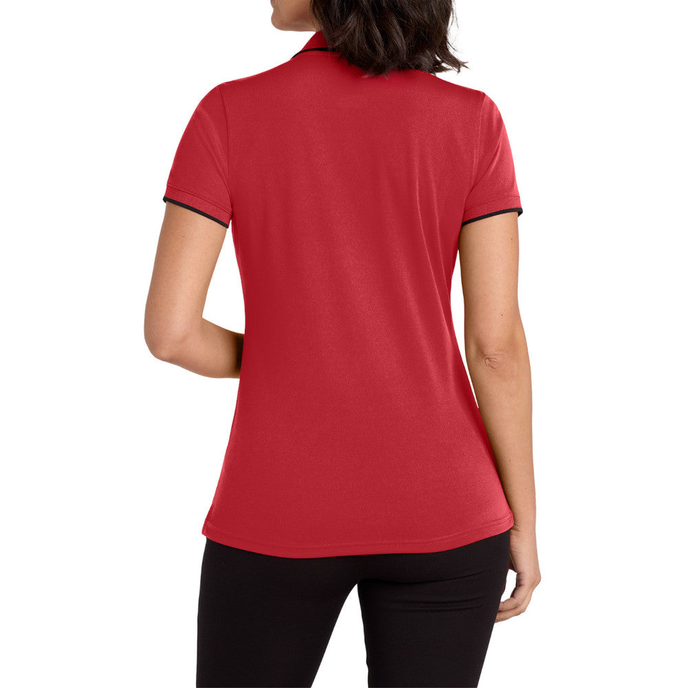 Women's Dry Zone UV Micro-Mesh Tipped Polo-Rich Red/ Deep Black